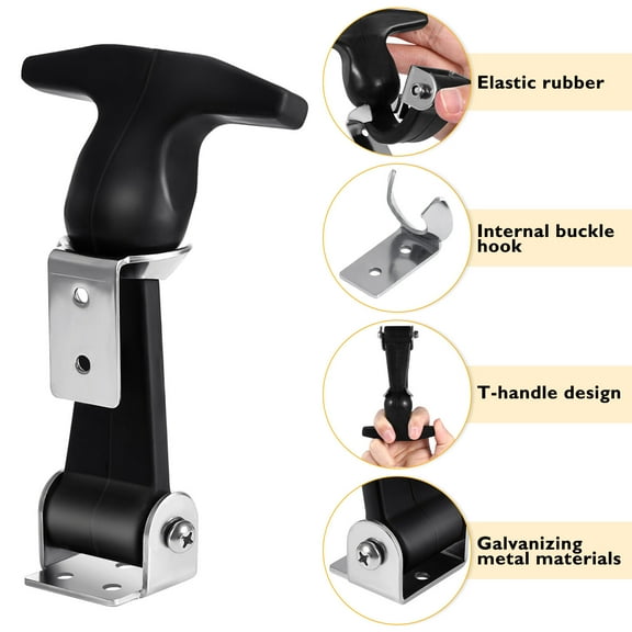 YUNLIGHTS 2Pcs Stainless Steel T Handle Hasp with Rubber Flexible Design for Tool Box Security