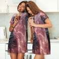 thumbnail image 4 of Gukieu Electric Skeleton Surrealism Print Women's Nightgown, A-line Round Neck Short-sleeved Nightgown Pajamas Home Wear Suitable for Home and Outing, 4 of 6
