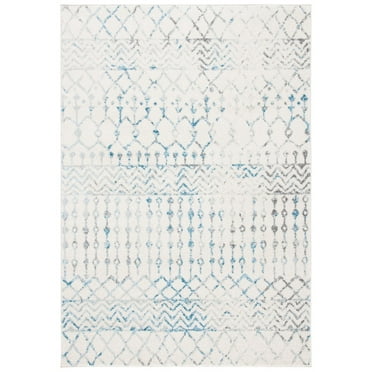 SAFAVIEH Tulum Glen Moroccan Geometric Area Rug, 10' x 13', Ivory/Turquoise