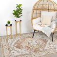 thumbnail image 3 of HAHDAXIA Boho Washable Living Room Area Rug 3x5 Throw Non-Slip Rugs for Bedroom Aesthetic Lightweight Thin Entry Kitchen Persian Distressed Print Capet Office Bathroom Laundry Room,Persian Ta, 3 of 6