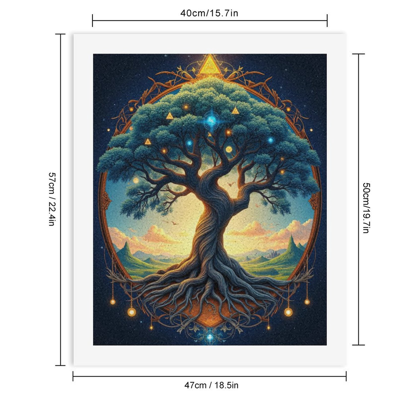 Paint By Numbers Kit for Adults Beginner - Ethereal Tree Of Life Fantasy Art DIY Canvas Painting Kits for Adults, Frameless Paint By Number for Adults for Home Wall Decor 16x20 Inch