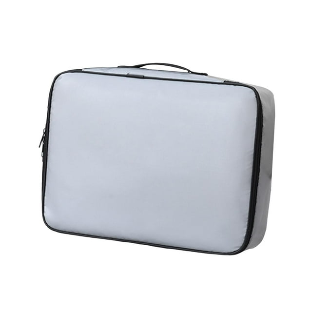 Fireproof Document Bag 3 Layers Multi Layer Card Case Water and Fireproof Pouch Gray
