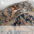 thumbnail image 4 of Black Boho Bedding Duvet Cover Set Full Size 4 Pieces Oriental Medallion Retro Distressed Bohemian Bedding Set with Zipper Closure, 1 Comforter Cover 86x86 Inches 1 Flat Sheet & 2 Pillow Cases, 4 of 7
