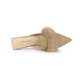 thumbnail image 4 of BLISSFUL STEP Chaussures pour Femmes Fourrure Douce Décor Bout Pointu à Enfiler Mules Plates Beige 7, 4 of 6