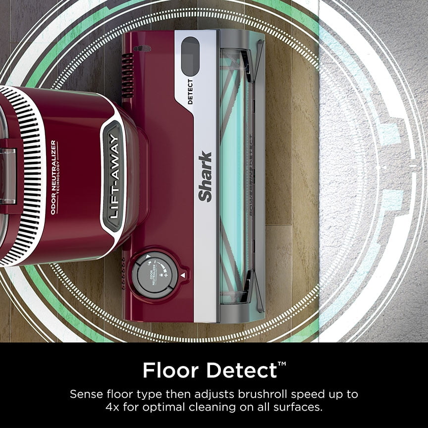 Shark Detect Lift-Away ADV Upright Vacuum, Pet Friendly, Floor Detect, Direction Detect, PowerFins Self-Cleaning Brushroll, LA492 Burgundy