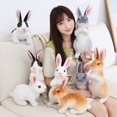thumbnail image 2 of 20cm/30cm 3D Facial Features Sitting Squatting Posture Creative Simulation Rabbit Doll Standing Long Ear Bunny Plush Doll Stuffed Animal Toy Kids Present, 2 of 11
