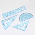 thumbnail image 3 of 4uds Regla Juego 15cm Suave Recta Regla Transportador Triángulo Medición Herramienta con Ondulado Línea para Aulas Oficina, Azul, 3 of 6