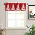 thumbnail image 2 of Christmas Red Valances for Windows White Xmas Tree Winter Snowflakes Wood Grain Rod Pocket Curtain Valance Window Treatment Short Curtains for Kitchen Living Room, 60"x14", 2 of 5