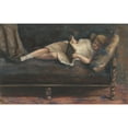 thumbnail image 2 of Bramine Hubrecht 14x11 Black Ornate Wood Framed Double Matted Museum Art Print Titled: Reading Girl, Lying on a Couch (1865 - 1913), 2 of 5