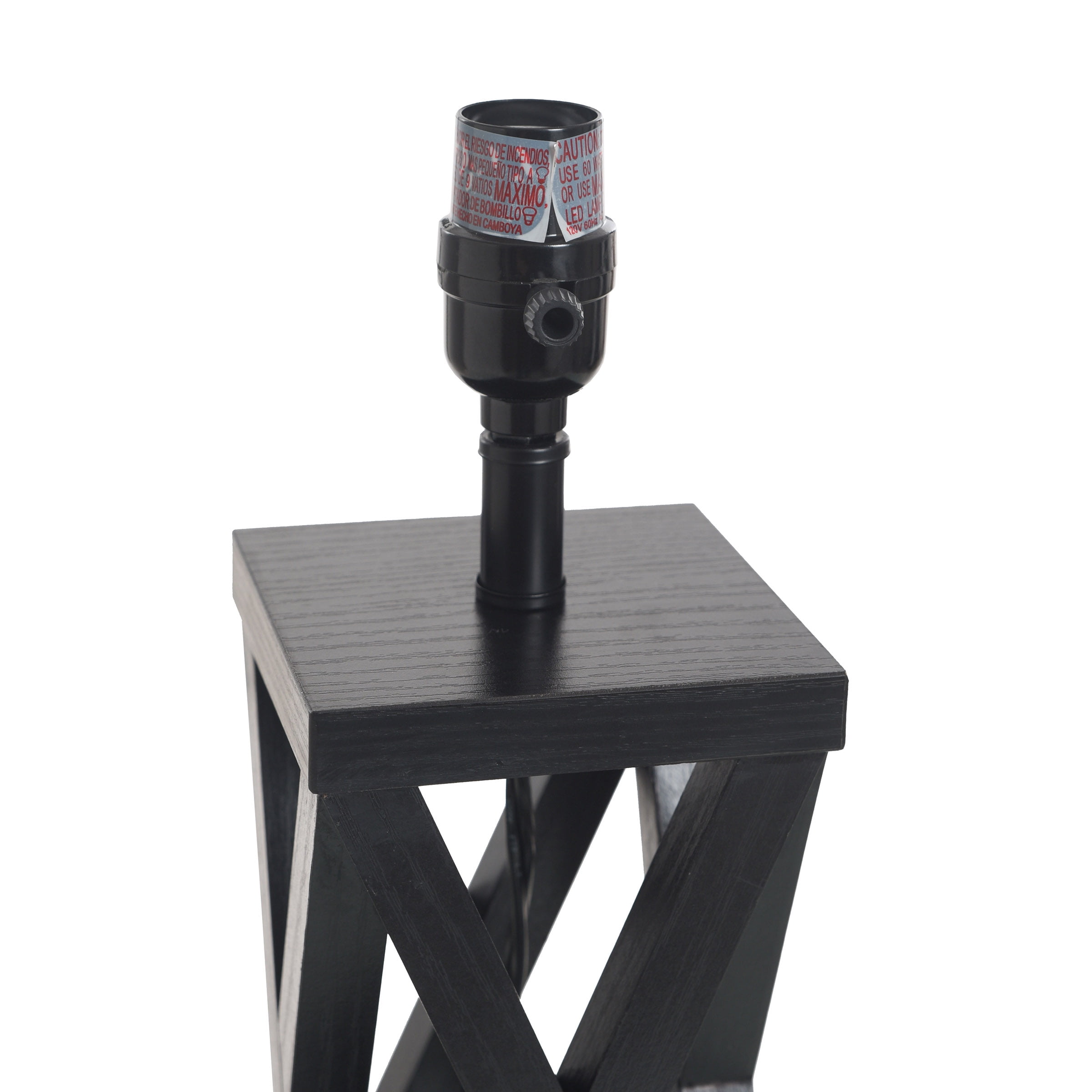 (2 pack) Better Homes and Gardens Crossmill Black Accent Table Lamp Base, 4.5"L x 4.5"W x 14"H