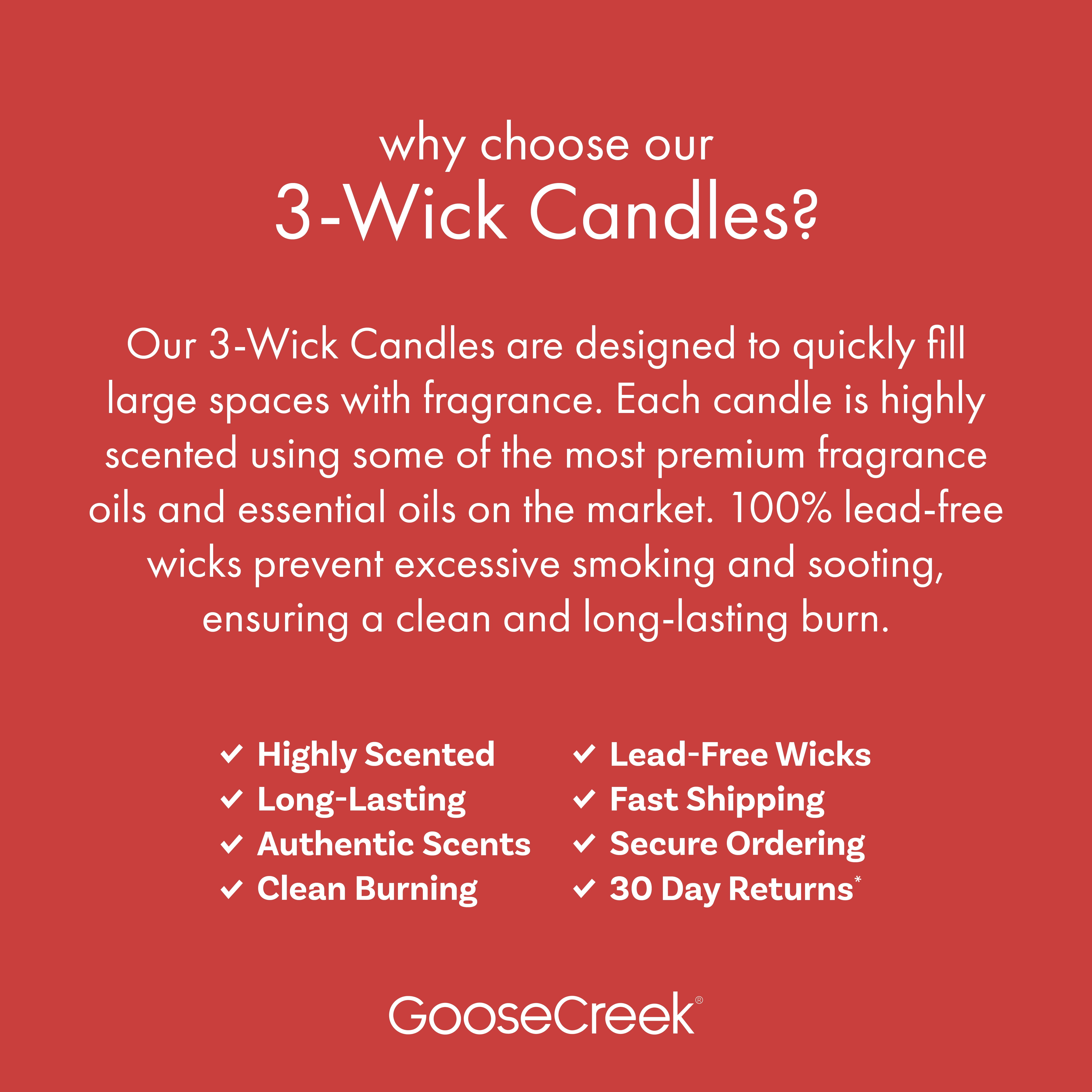 (4 pack) Goose Creek 3-Wick Sunday Drive Scented Jar Candle, 14.5oz.