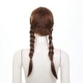 thumbnail image 5 of Mufeng Brown Womens Fairytale Princess Cosplay Wig with Double Braids Breathable Mesh Cap Synthetic Brown One Size, 5 of 9