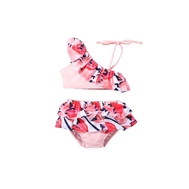 JYYYBF Baby Girl Bathing Suit Toddler Girls Two Piece Swimsuit Halter Top Bikini Bottoms