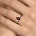 thumbnail image 4 of Gem Stone King 2.00 Ct Oval Red Garnet Sky Blue Aquamarine 18K Yellow Gold Plated Silver Ring, 4 of 6