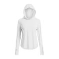 thumbnail image 7 of Amzcrzy 2026 Sun Protection Clothing Women Lightweight Upf 50+ Breathable Sun Shirts with Hoodie Long Sleeve UV Shirt with Thumb Holes for Hiking, Running, And Outdoor Sports White M, 7 of 7