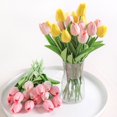 thumbnail image 5 of 5/10 piezas de flores artificiales, ramo de tulipanes, flores falsas de PE, decoración de boda, jardín, hogar, jardín, ramo, jarrón, decoración, plantas, 5 of 5