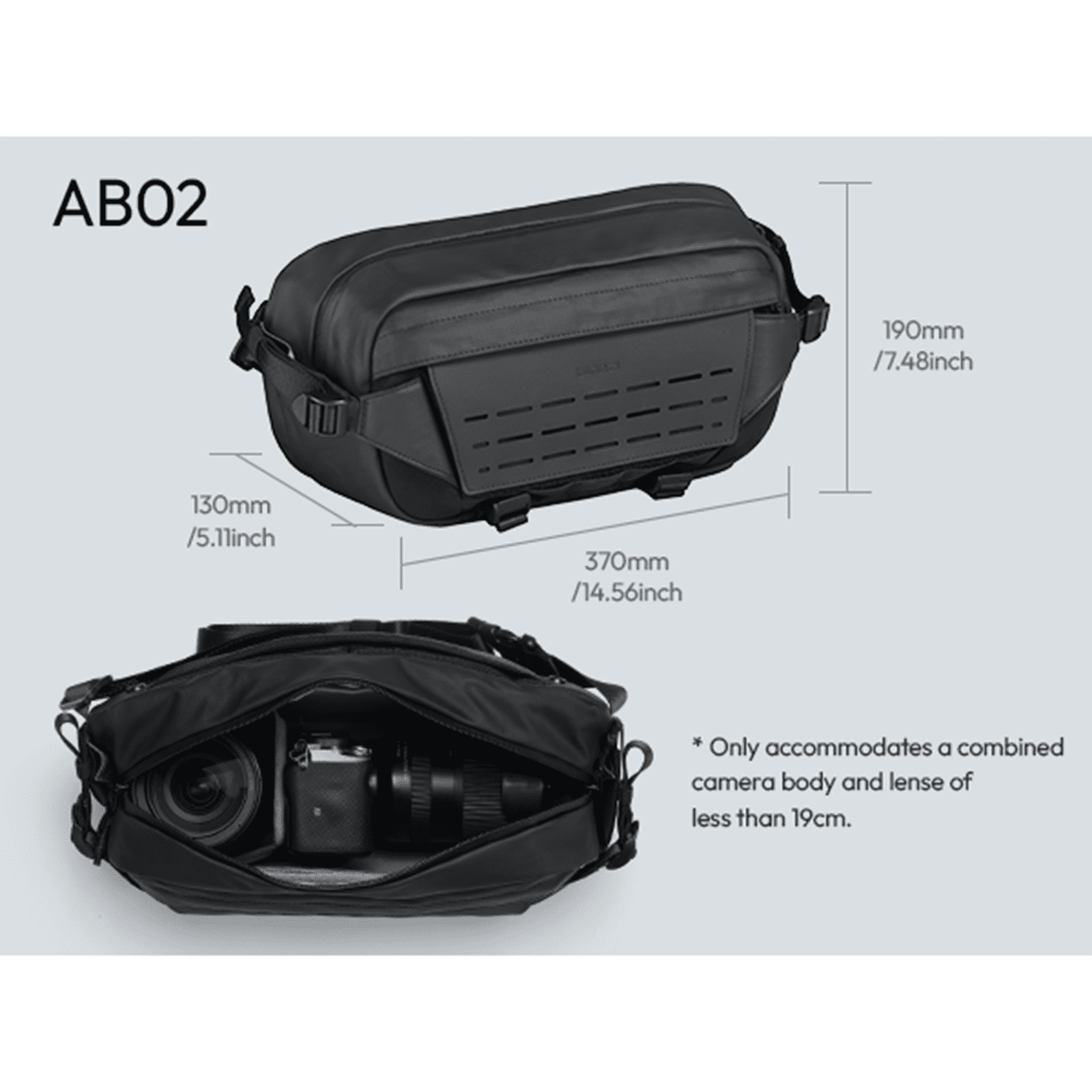 Ulanzi AB02 Outdoor Sling Bag – 9L Crossbody Camera Chest Bag with Weather-Resistant Fabric, AirTag Pocket, Customizable Dividers, and Quick Access Design for Travel, Photography, and Commuting