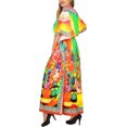 thumbnail image 5 of HAPPY BAY Women's Summer Loungewear African Beach Maxi Plus Size Kaftan Ethnic Print Casual Slit Dress Caftan Dresses for Women 2X-3X Bloom, Floral, 5 of 5