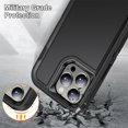 thumbnail image 6 of SaniMore for iPhone 14 Pro Max Case, 3-Layer Shock Absorbing Non-Slip Stripes [Soft Silicone Rubber] [Hard PC Bumper] Military Grade Shockproof Protective Cover for iPhone 14 Pro Max, Black, 6 of 8