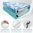 thumbnail image 4 of Full Quilt Set 78''x90'', Ocean Blue Lightweight Bedspread Coverlet Set with 2 Pillow Shams, Beach Nature Coast Sea Shore Sky Seawater Breathable All Season Quilt Bedding for Bedroom/Guest Room, 4 of 9