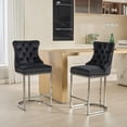 thumbnail image 3 of Set of 4 Upholstered Soft Backrest Cushions Chairs, 26" Counter Height Dining Chairs with Button Back Rivet Trim Dining Chair, for Living Room, Kitchen, Dining Room, Reading Room, 3 of 13