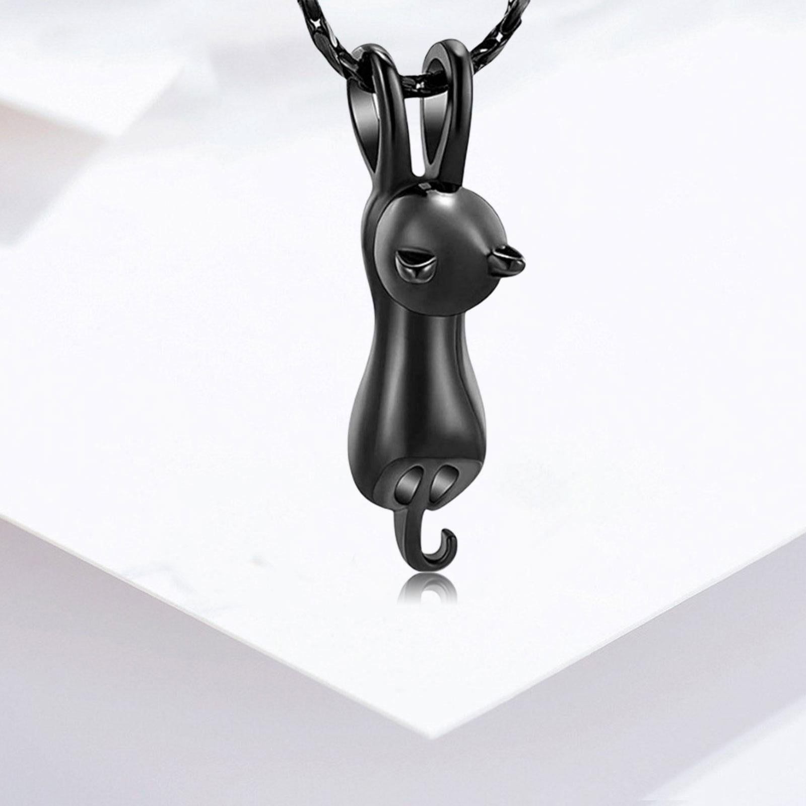 Pendant Necklace Cat Urn Pendants 3D Cute Cat Memorial Jewelry Holiday Smooth Surface Container Necklace for Women Girls Black Walmart