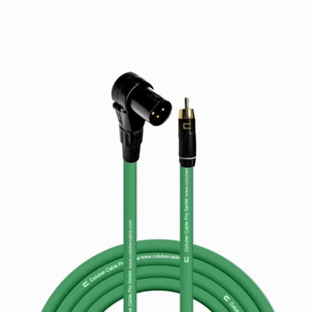 Coluber Cable Balanced Right Angle XLR Male to RCA Male Pro 3-Pin Connector