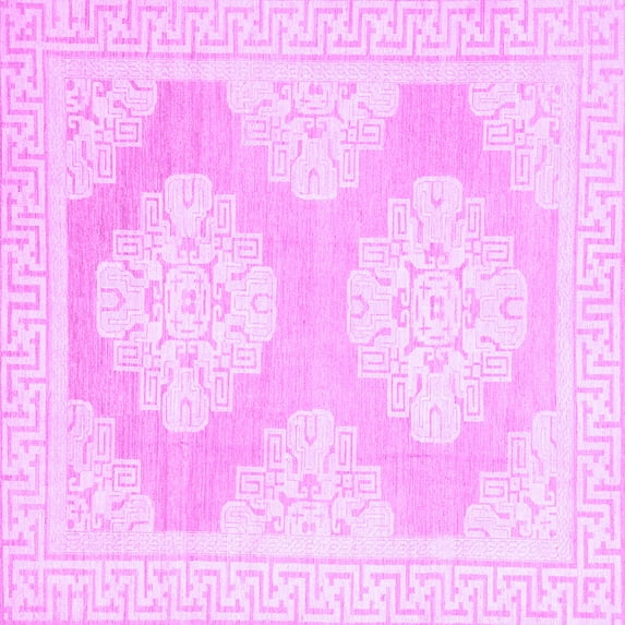 Ahgly Company Indoor Square Oriental Purple Traditional Area Rugs, 6' Square
