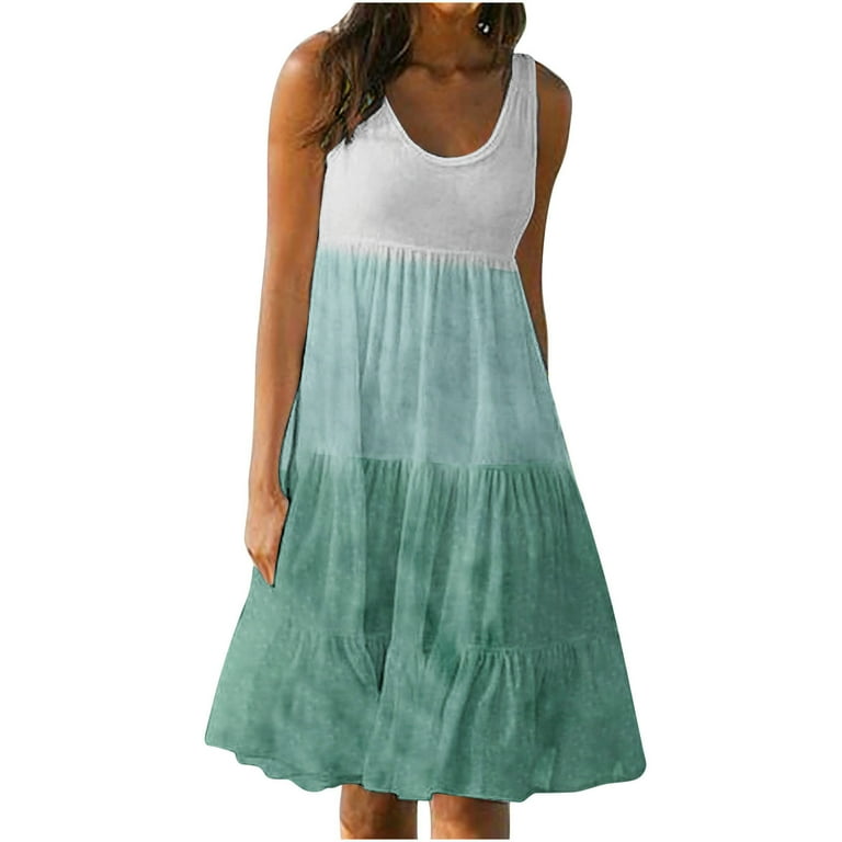 Casual Patchwork Tie-dye O Neck Pencil Skirt Dresses Casual Patchwork Tie-dye O Neck Pencil Skirt Dresses