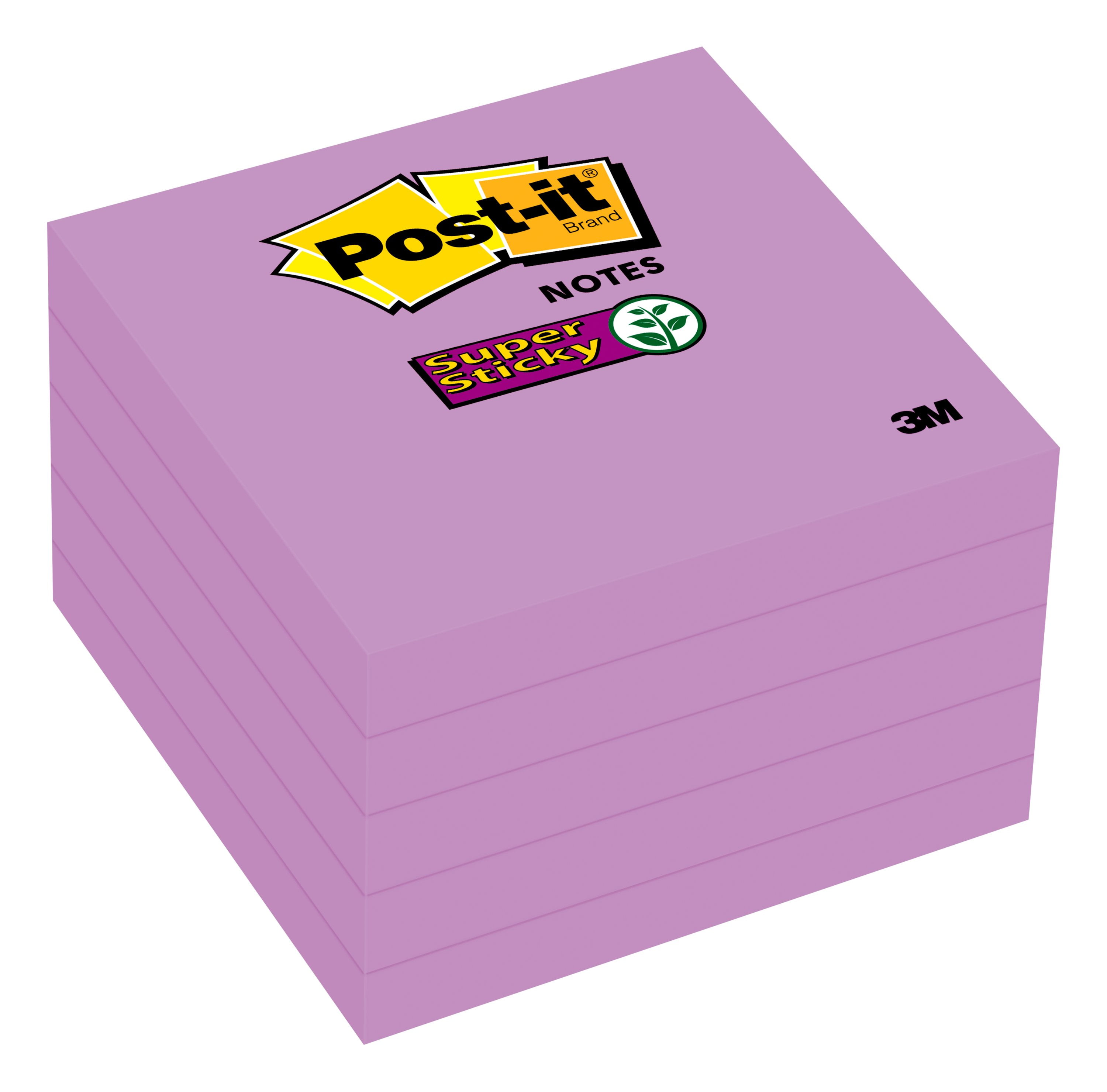 Postit Super Sticky Notes, 3" x 3", Purple, 5 Pads Per Pack