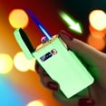 thumbnail image 5 of Rechargeable Luminous Metal Lighter, Windproof Flameless Electric Ignition, Portable Mini Outdoor Camping BBQ Lighter for Candles, Fireplaces, Hiking, Travel - No Fuel Included, 1 Pack, 5 of 5