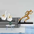 thumbnail image 2 of Figuras de pareja de cisnes y estatua de corredor, escultura de arte abstracto moderno para mesa, entrada, estantería, decoración del hogar, adornos, 2 of 8