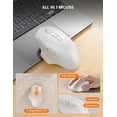 thumbnail image 6 of Ergonomic Wireless Keyboard & Mouse Combo - Rechargeable Type-C, Cushioned Wrist Rest, 7.28” Phone Holder, Silent Mouse, 2.4G Lag-Free for Windows/Mac,White, 6 of 9