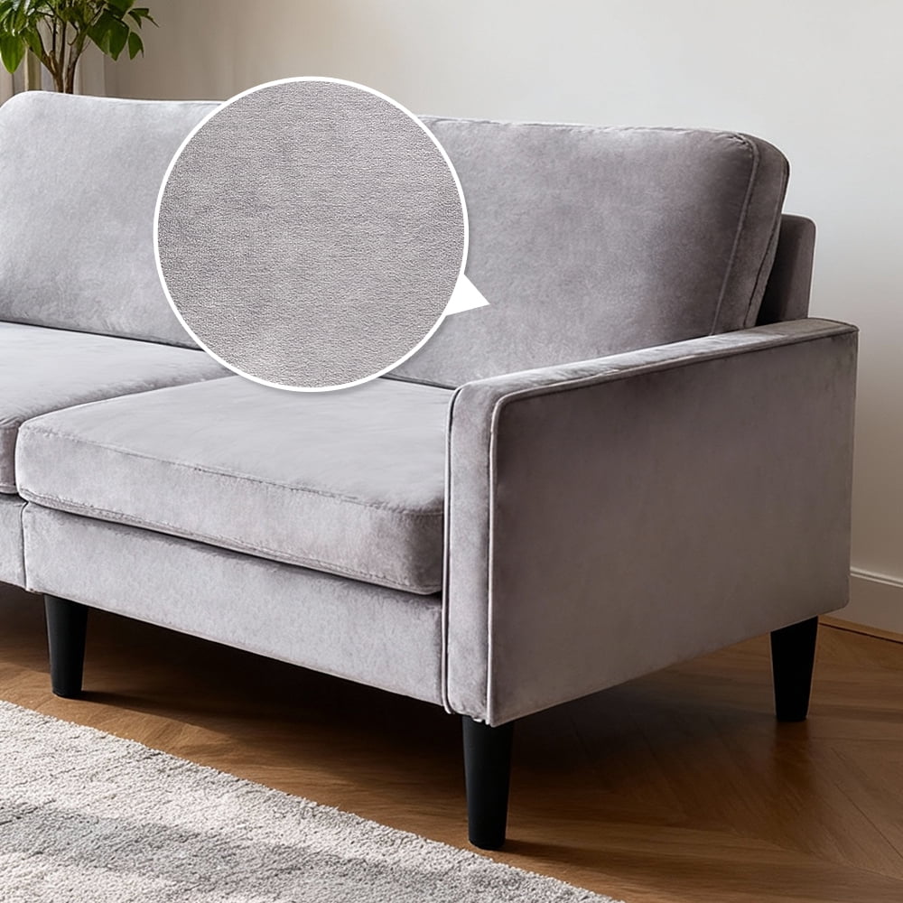 Leumius 78" Modern Loveseat Sofa,Mid Century Comfy Linen Sofa Couch for Small Space,Living Room,Bedroom,Gray