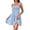 Light Blue, variant on Laqbezok Spaghetti Strap Summer Dress, Smocked Bodice Tiered Ruffle Mini Sun Dress, Casual Sleeveless Beach Party Dress, Solid Color Flowy Short Dress