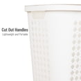 thumbnail image 4 of Mind Reader Plastic Tapered Laundry Hamper with Lid, Clothes Basket with Swiss Cross Cut-Outs, White, 4 of 6