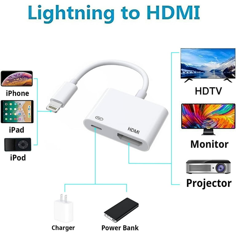 Lightning To Av Adapter To Hdmi Iphone Iphone Ipad Walmart Iphone