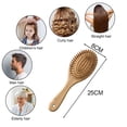 thumbnail image 2 of Peine de madera con cerdas de madera, cepillo para desenredar y peinar el cabello de las mujeres., 2 of 5