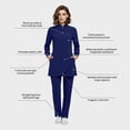 thumbnail image 4 of VIAOLI Women's Medical Scrubs Set - Half Zip Top and Straight Leg Pants, Multiple Pockets for Nurses & Doctors, 4 of 7