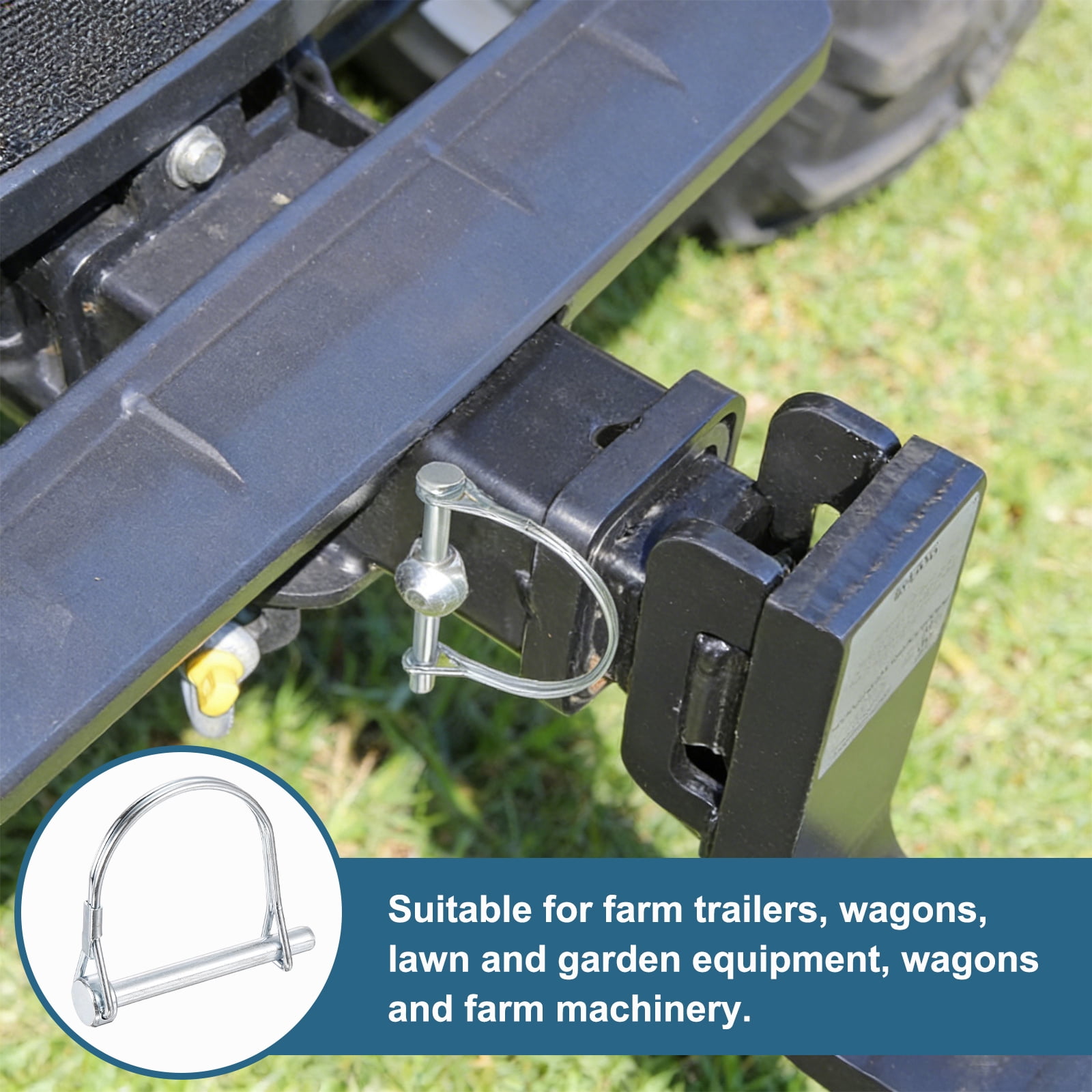 Uxcell 12pcs Trailer Coupler Pin (1/4" x 2-3/16" M6.3) - Wire Lock Pin Safety Shaft Locking Hitch PTO Pins, for Farm Trailers Towing Lawn Hitches Garden Tractor Kayak Boat
