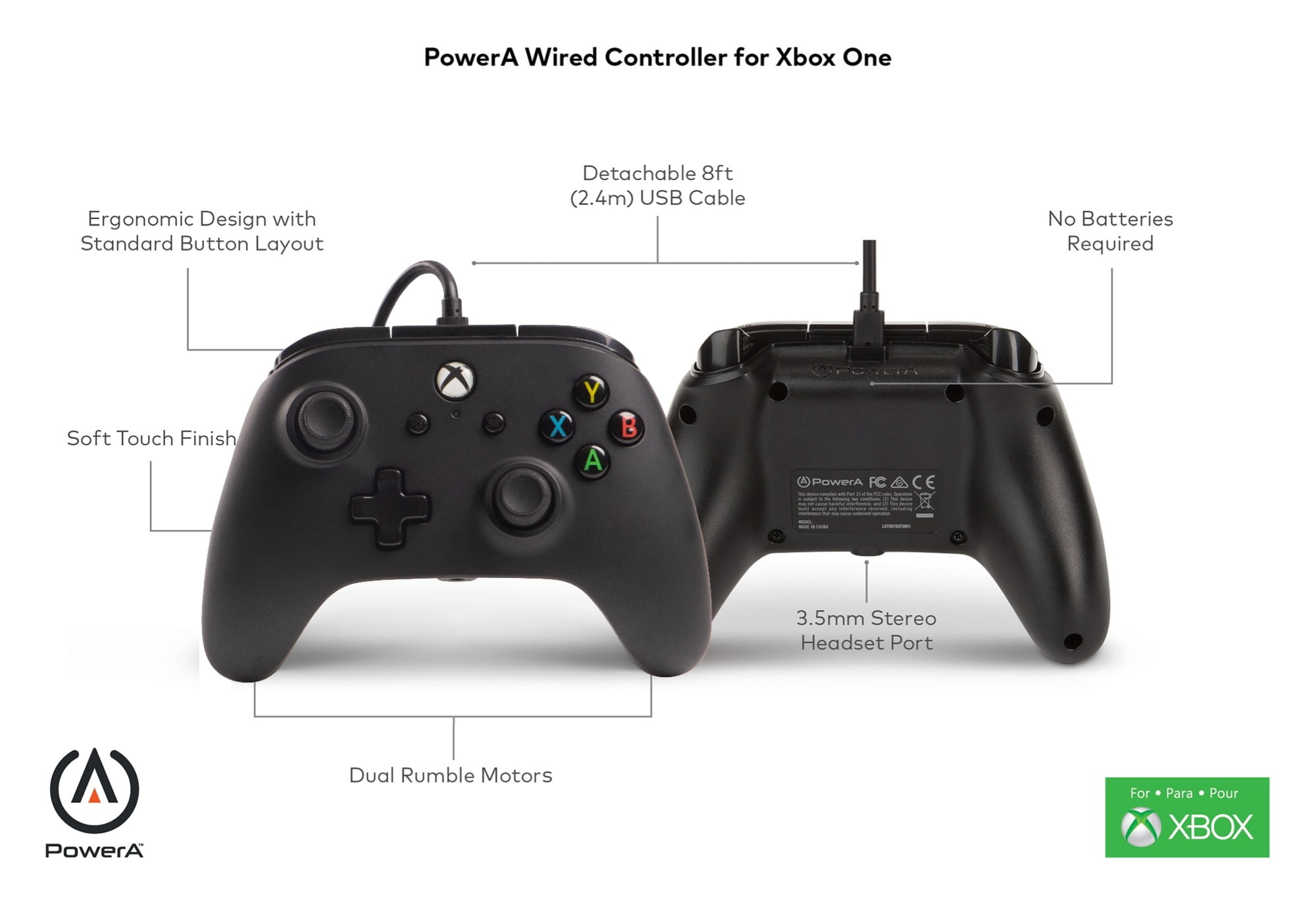 xbox wired controller power a