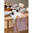 thumbnail image 3 of Pink Gold Marble Table Runners 108 Inches Long, Cotton Linen Fabric Table Runner Dresser Scarf, Modern Abstract Marble Crack Texture Tablerunner for Party/Kitchen/Dinner/Wedding Decor 13''x108'', 3 of 7