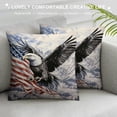 thumbnail image 3 of MDO Us Army Cool American Flag Eagle Print Throw Pillow Cover Corduroy Soft Pillowcase with Hidden Zipper Decorative Cushion Covers for Sofa Living Room Home Decors 18"X18", 3 of 5