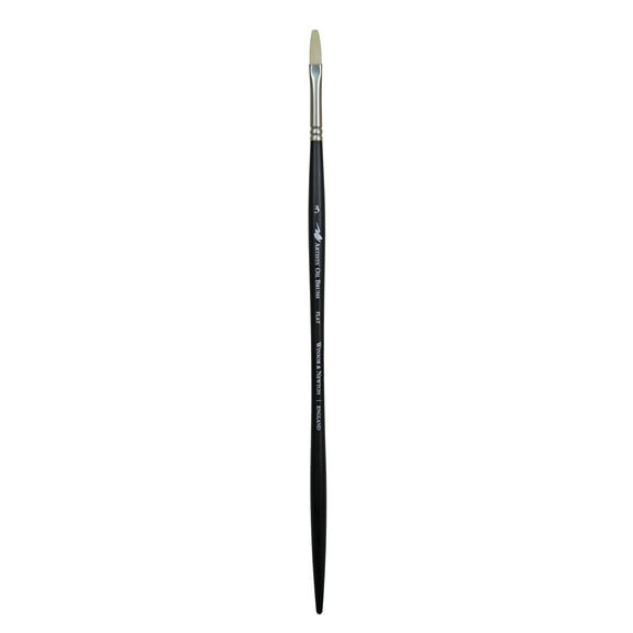 Winsor & Newton Artist Oil Brush, Long Handle, Flat, 3
