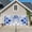 Blue, variant on Red Morocco Garage Door Cover Banner 7 x 8 FT, Rustic Country Smear Street Mottled Art Garage Door Curtains Backdrop with Grommets for Indoor Outdoor Wall Party Porch Yard Decorations Background