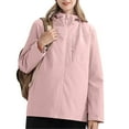 thumbnail image 1 of knqrhpse Fall Jacket Women's Spring And Autumn Thin Outdoor Mountaineering Wear Quick Drying Breathable Windproof Single Layer Coat Hardshell Jacket Womens Coats Tops For Women Casual Fall Pink XXL, 1 of 6