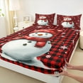 thumbnail image 3 of Manfei Winter Cute Snowman Twin Sheet Sets, Merry Christmas Twin Fitted Sheet, Teens Boys Girls Kids Flat Sheet, Luxury Bedroom Decor, 3 Pieces, 3 of 7