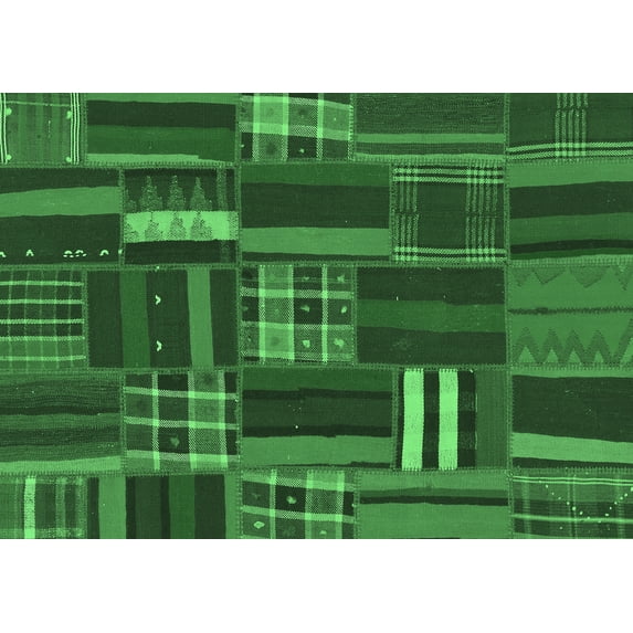 Ahgly Company Indoor Rectangle Southwestern Emerald Green Country Area Rugs, 5' x 8'