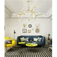 thumbnail image 5 of KPIBEST Mid Century Gold Sputnik Chandelier Large 20-Lights LED Chandelier Semi Flush Mount Ceiling Light Contemporary Round Dining Room Island Pendant Light Fixture, 5 of 19