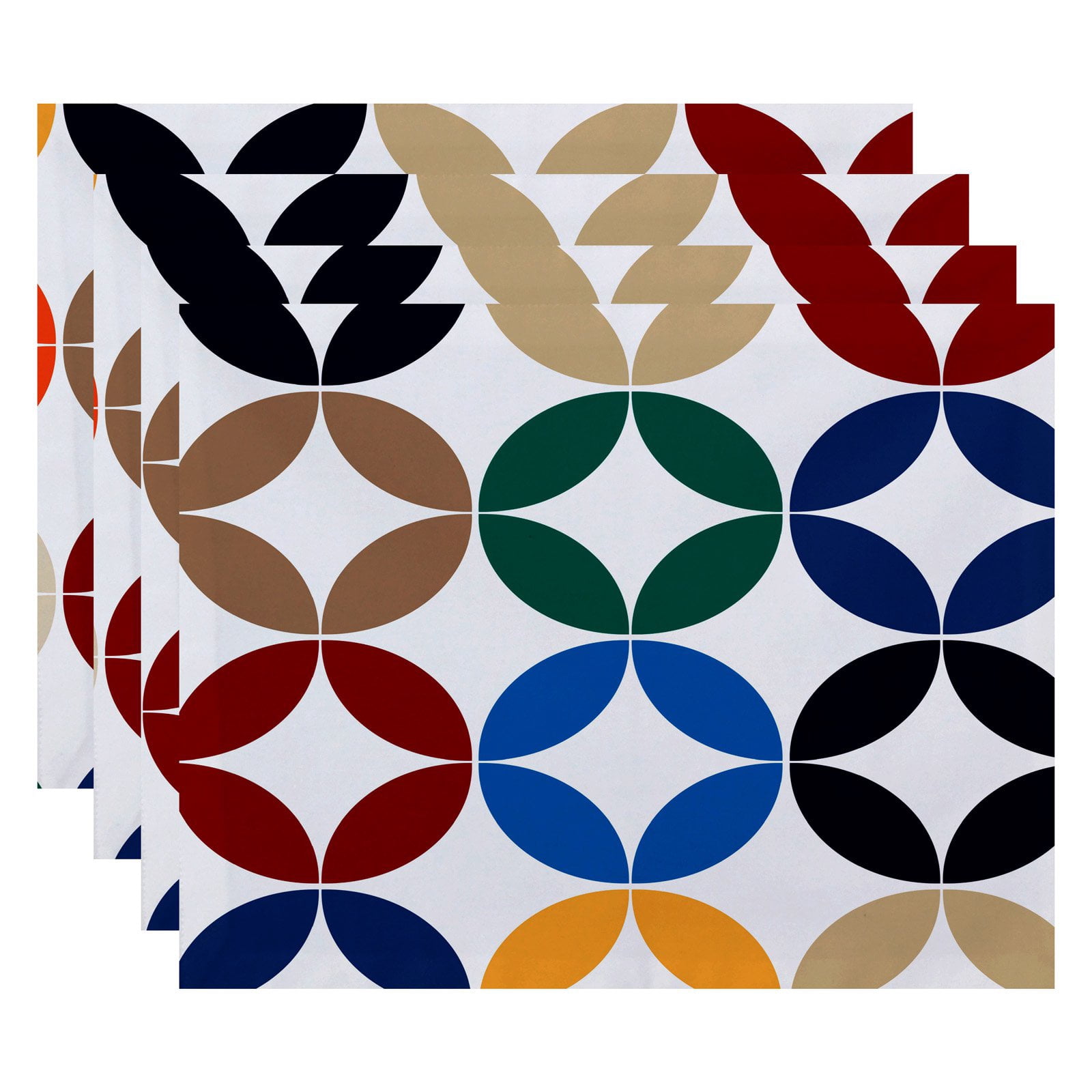 Simply Daisy 18" x 14" Eye Opener Geometric Print Placemat, Set of 4